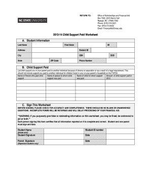 2013-14 Child Support Paid Worksheet