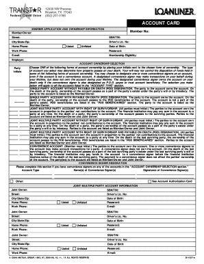 Transtar Federal Credit Union Membership Application