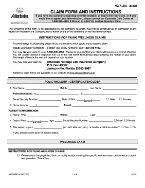 NC FLEX Wellness Claim Form