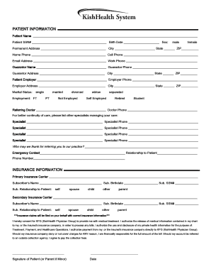 Patient Information and Authorization Form