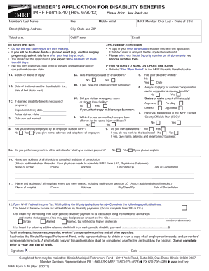 IMRF Disability Benefits Application