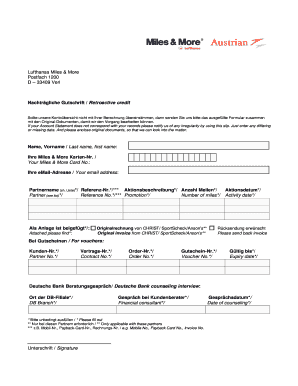 Lufthansa Miles & More Nachträgliche Gutschrift