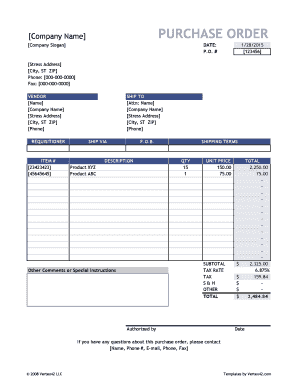 Purchase Order Template - lacitycollegeedu