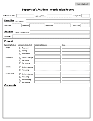Supervisor's Accident Investigation Report