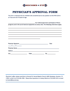 Physician's Approval Form