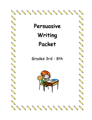 Persuasive Writing Packet for Grades 3rd-8th