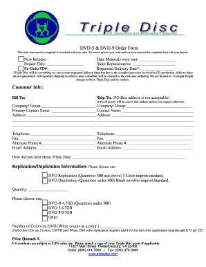 DVD Order Form