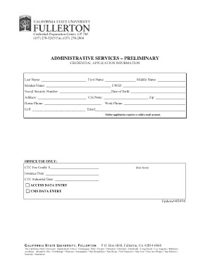 California State University Credential Application