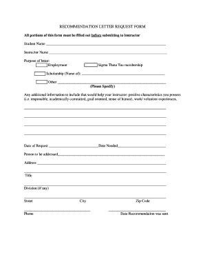 Sample of recommendation letter - RECOMMENDATION LETTER REQUEST FORM.docx