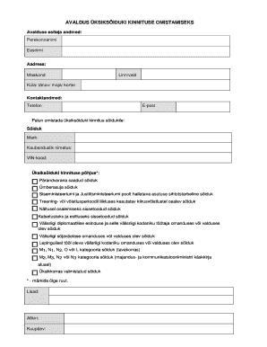 Estonia Single Vehicle Confirmation Application