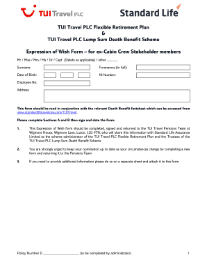 TUI Travel PLC Flexible Retirement Plan & TUI Travel PLC Lump ...
