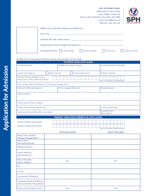 SPH International Student Registration Form