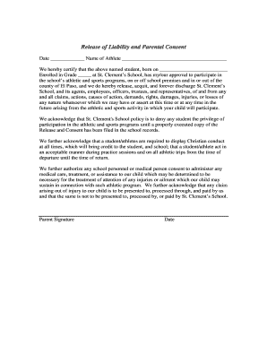 Release of Liability and Parental Consent