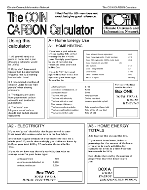 COIN Carbon Calculator