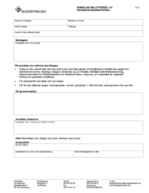 Swedish Forestry Material Export Declaration