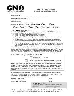 Skip-A-Pay Loan Deferment Request