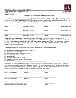 Authorization to Exchange Information