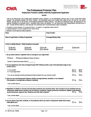 Employment Practices Liability Indemnity Supplemental Application