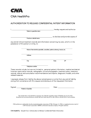 Authorization to Release Confidential Patient Information