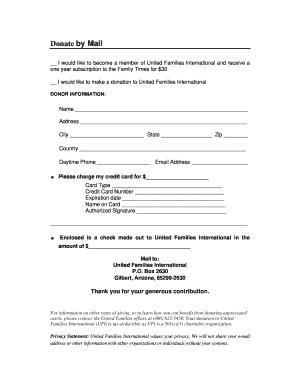 Donation Form for United Families International