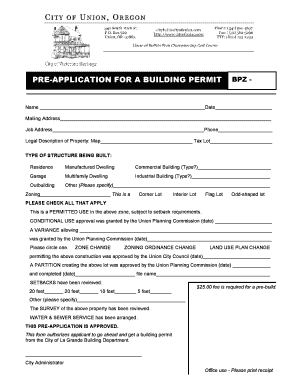 Pre-Application for Building Permit