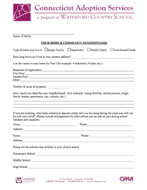 Home and Community Questionnaire