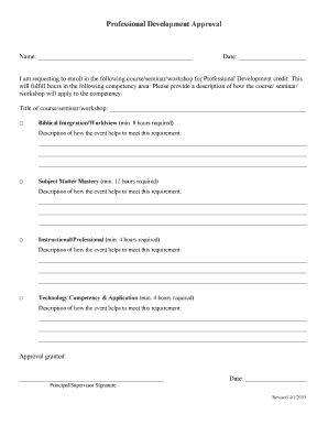 Professional Development Approval Form