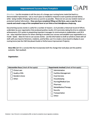 Nursing Home Improvement Success Story Template