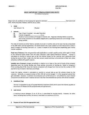 Housing Loan Agreement