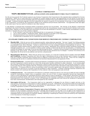 Conway Corporation Non-Residential Utility Service Agreement