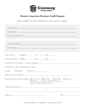 Owner’s Insurance Premium Credit Request Form