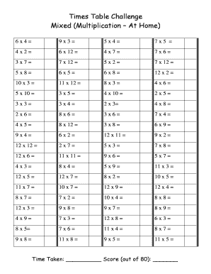 Times Table Challenge
