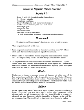 Supply List for Class - Kapolei Middle School - kapoleims k12 hi