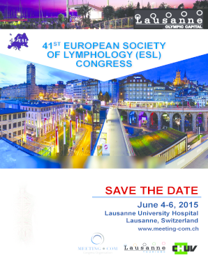 Meeting CHUV Lymphology save the date registration - eurolymphology