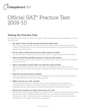 SAT Practice Test 2009-10