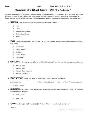 Short Story Analysis Worksheet