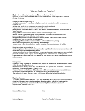 Plagiarism and Cheating Policy