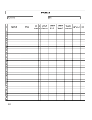 Transfer List for Seafarers