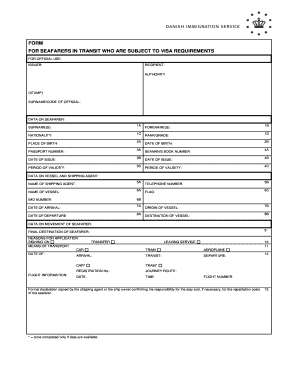 Seafarer Transit Visa Application Form