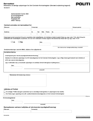 Child Criminal Record Certificate Request