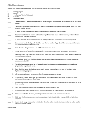 Political Ideology Inventory