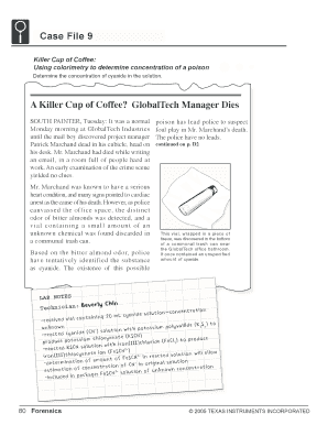 Killer Cup of Coffee Forensic Lab