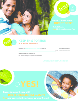 United Water Direct Debit Authorization Form