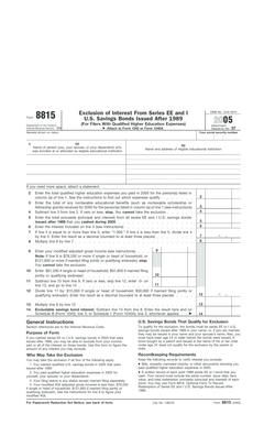 IRS Form 8815 2005