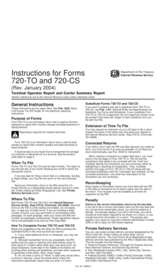IRS Form 720-TO and 720-CS Instructions