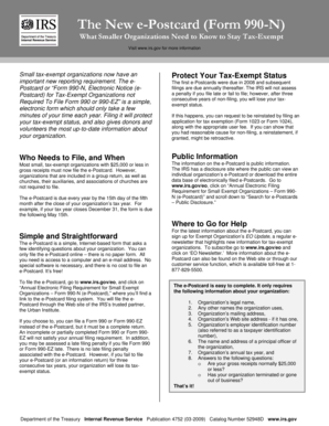 Form 990-N e-Postcard