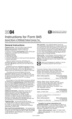 Form 945 Instructions