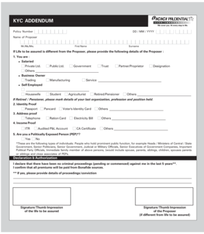 KYC Addendum Form