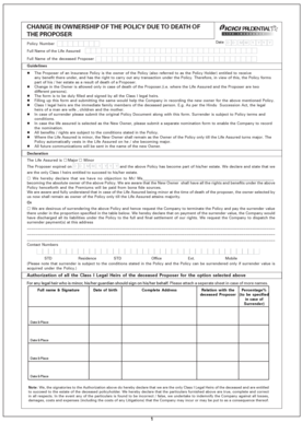 Change in Ownership Due to Death of Proposer