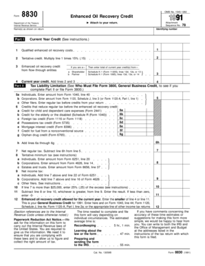 Form 8830 Enhanced Oil Recovery Credit